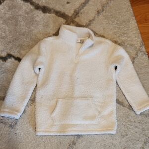 TCP Girls Sweatshirt Faux Fur Pullover Quarter Zip Kangaroo Pocket Size 7/8